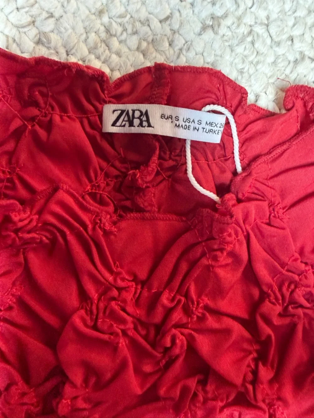 Zara Sleeveless Textured Red Sheath Dress - Picture 3 of 4